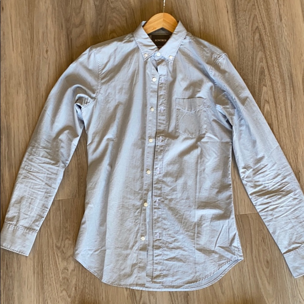 Bonobos casual light grey/blue button down